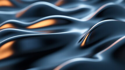 Abstract Dark Blue And Orange Wavy Surface Texture