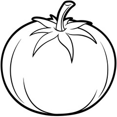 Simple Tomato Outline Illustration