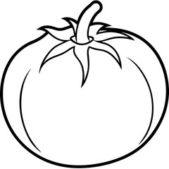 Simple Tomato Outline Illustration