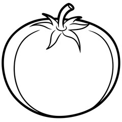 Simple Tomato Outline Illustration