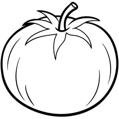 Simple Tomato Outline Illustration