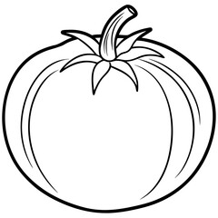 Simple Tomato Outline Illustration