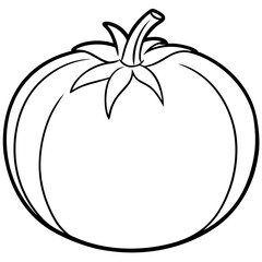 Simple Tomato Outline Illustration