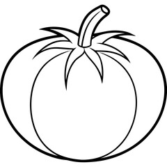 Simple Tomato Outline Illustration