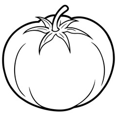 Simple Tomato Outline Illustration