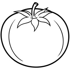 Simple Tomato Outline Illustration