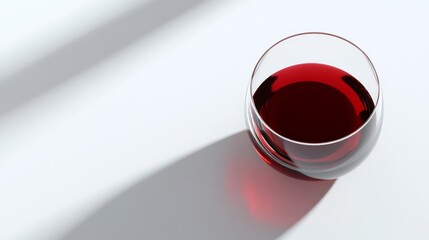 A glass of red wine with subtle reflections, perfectly isolated on a clean white background,