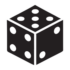 Six-Sided Dice Silhouette Vector Illustration