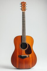 Wooden Guitar White Surface