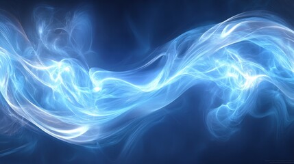 Fototapeta premium Abstract Blue Energy Wave Flowing Through Space