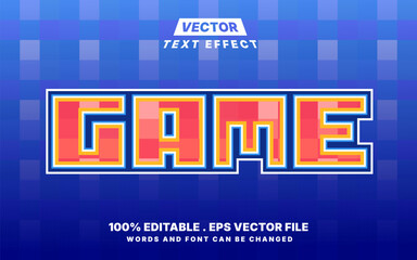 Game pixel editable text effect