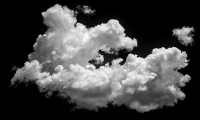 White cloud isolated on black background
