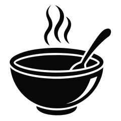 bowl of soup  icon vector art illustration