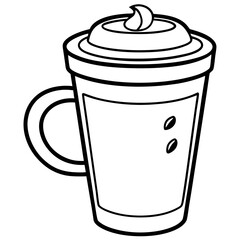 Stylized Coffee Mug Line Art Design