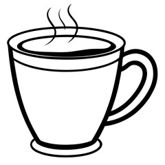 Stylized Coffee Mug Line Art Design