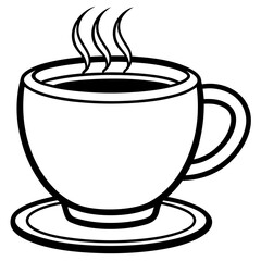 Stylized Coffee Mug Line Art Design