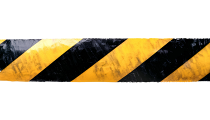 Horizontal black and yellow caution tape PNG. Yellow hazard tape with black stripes top view PNG. Caution tape with black and yellow stripes for safety construction zones or industrial warning signs