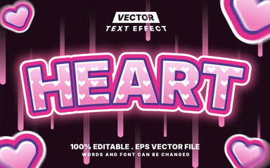 Heart editable text effect