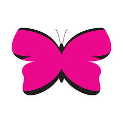 butterfly insect pink color icon vector