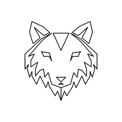 wolf head geometric logo design