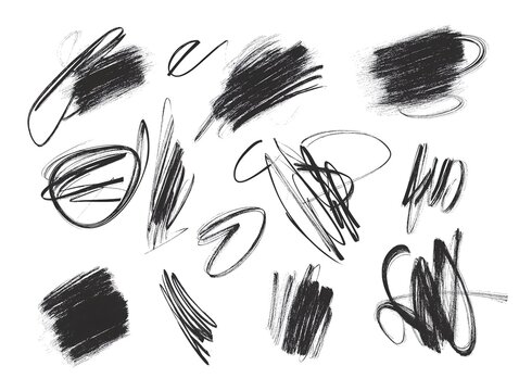 abstract black ink marks on white background varied expressive style
