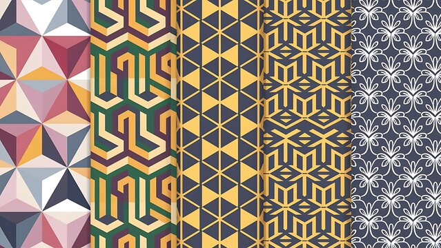 Geometric Seamless Patterns., pattern swatches included for illustrator user, pattern swatches included in file, for your convenient use.