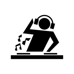 Dj icon on white background. Flat design vector.