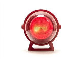 red round spotlight isolated on white background bright intense light