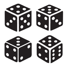 Dice Set Silhouette Vector Graphic Illustration