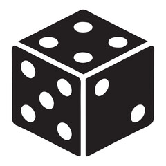 Single Die Silhouette Vector Game Element Illustration
