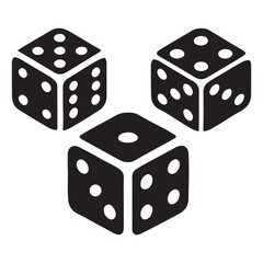 Silhouette Illustration of Three Dice