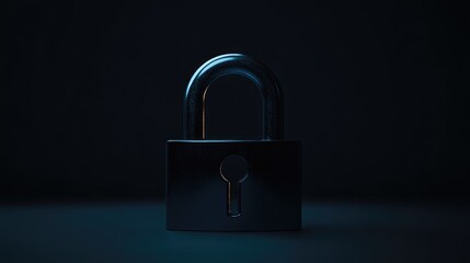 Fototapeta premium Black padlock with key
