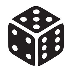 Single Black Dice Silhouette Vector Illustration