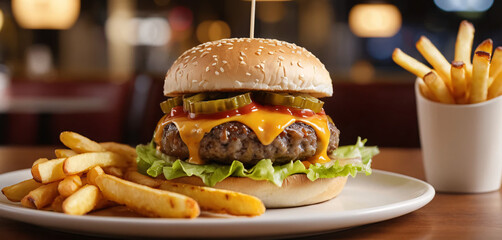 burgur in plates Ai Generated