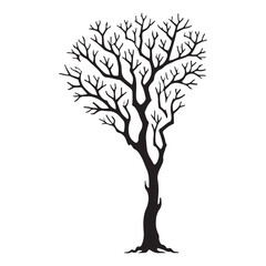 Obraz premium Bare Tree Silhouette Vector Art Illustration