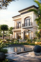 Fototapeta premium House with Fountain