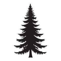 Pine Tree Silhouette Vector Illustration Coniferous