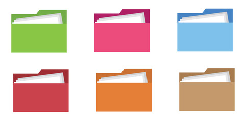 Print File folder icon set. Design for app, logo etc. 1176