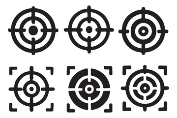 Target Focus Icons Set Vector Illustration