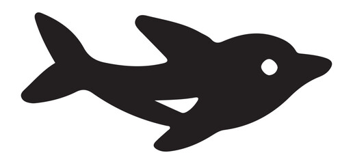 Dolphin Silhouette Simple Aquatic Animal Illustration