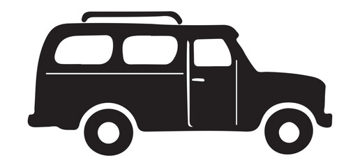 Vintage Station Wagon Silhouette Illustration for Travel