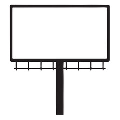 Simple Blank Billboard Silhouette Vector Icon