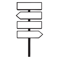 Multi Directional Signpost Silhouette Vector Illustration