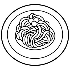 Stylized Spaghetti Vector Design Outline