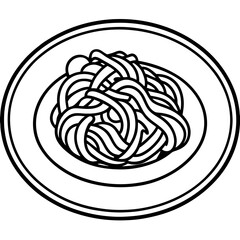 Stylized Spaghetti Vector Design Outline