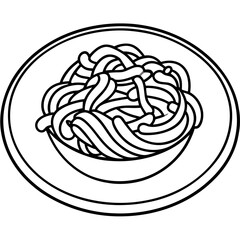 Stylized Spaghetti Vector Design Outline