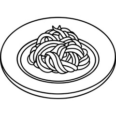 Stylized Spaghetti Vector Design Outline
