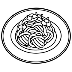 Stylized Spaghetti Vector Design Outline