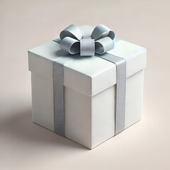 A minimalist surprise gift box with no text in a clean, modern design. Simple, elegant lines and soft, neutral colors like white, gray, or pastel tones. 