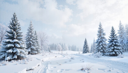 Fototapeta premium Winter landscape in the forest